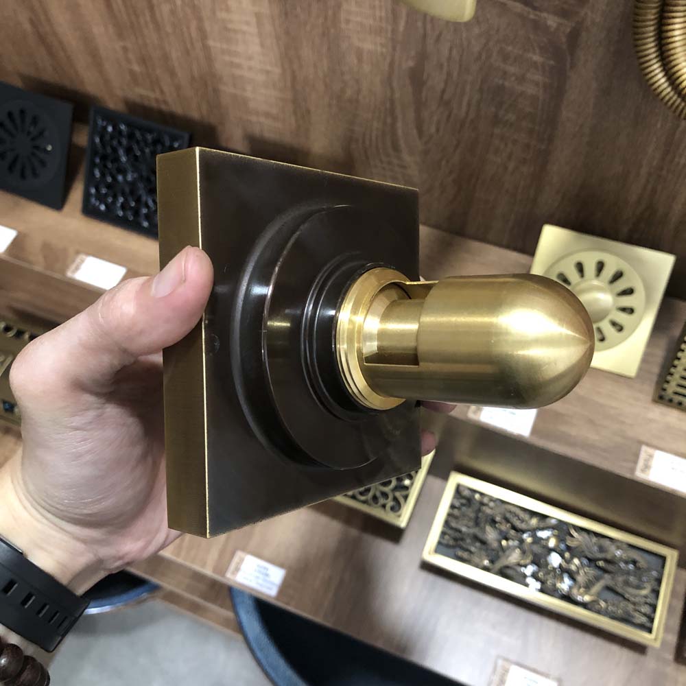 Phễu thoát sàn bằng đồng 10x10cm Kanly GCP10