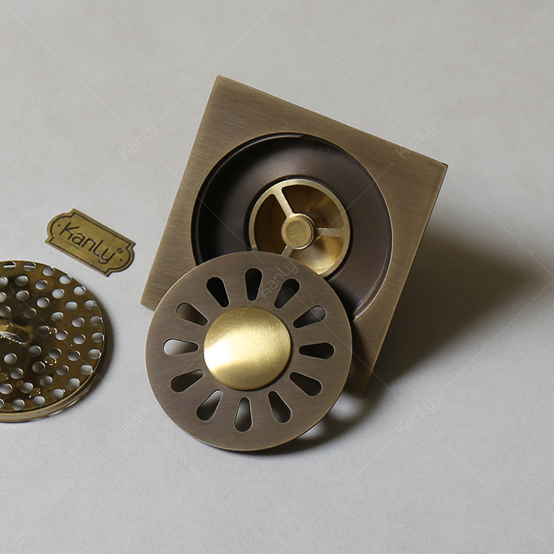 Phễu thu sàn bằng đồng Kanly GCP13