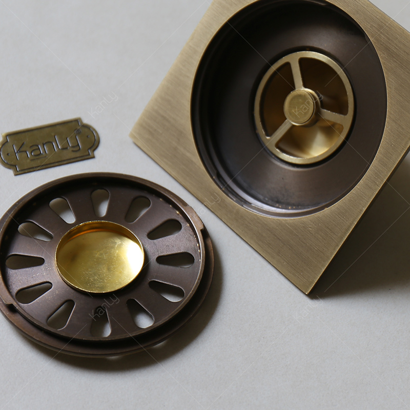 Phễu thu sàn bằng đồng Kanly GCP13