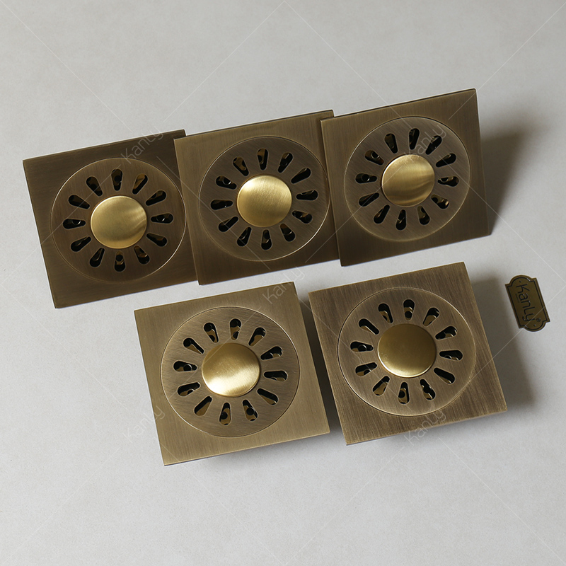 Phễu thu sàn bằng đồng Kanly GCP13