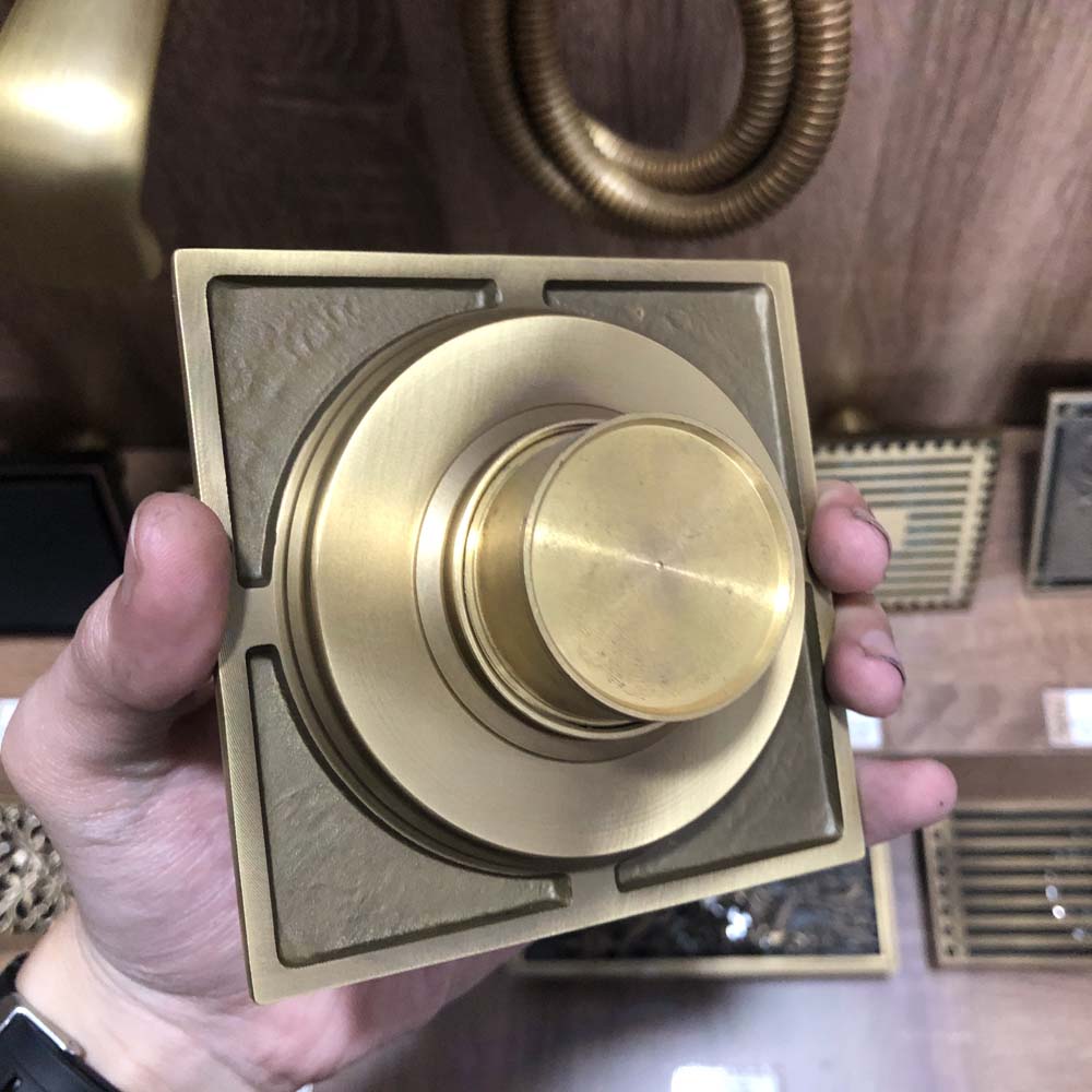 Phễu thu sàn bằng đồng Kanly GCP13