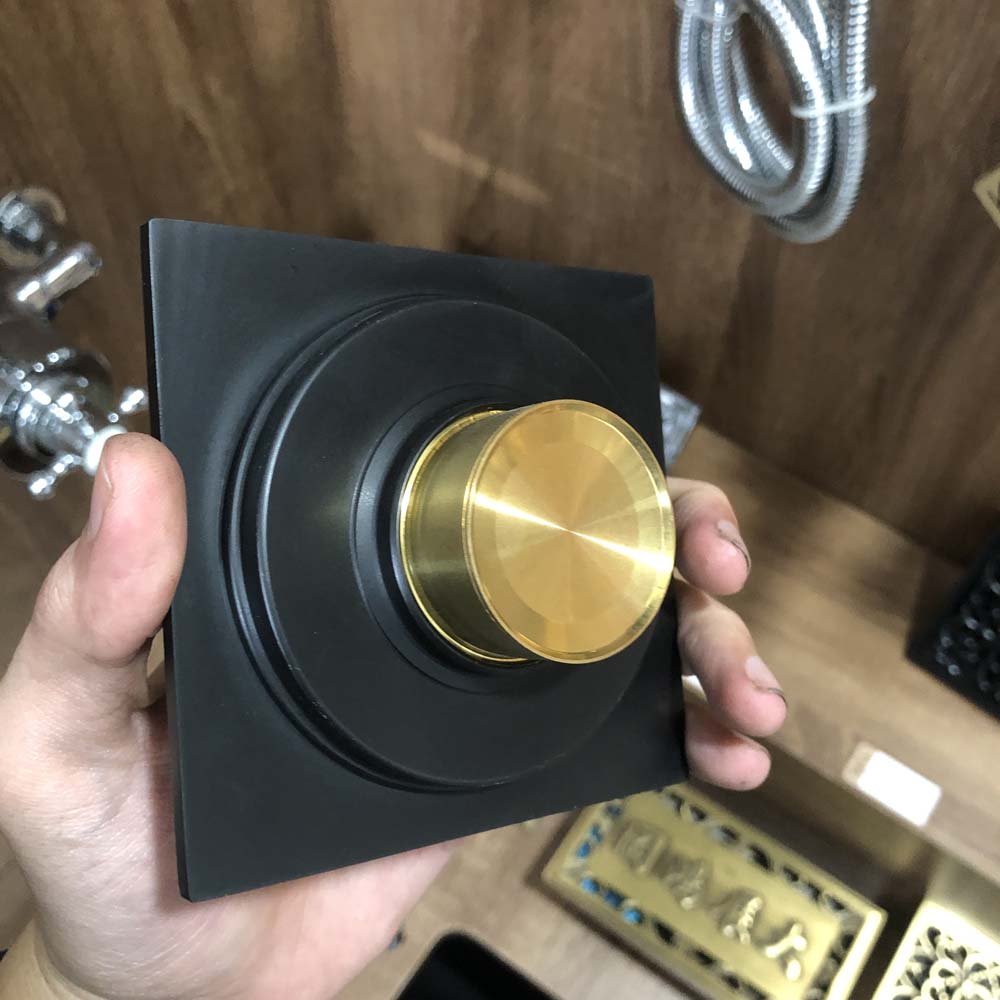 Phễu thoát sàn bằng đồng 10x10cm Kanly GCP13B