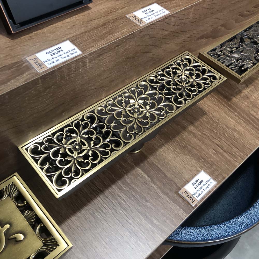 Phễu thu sàn bằng đồng Kanly GCP61