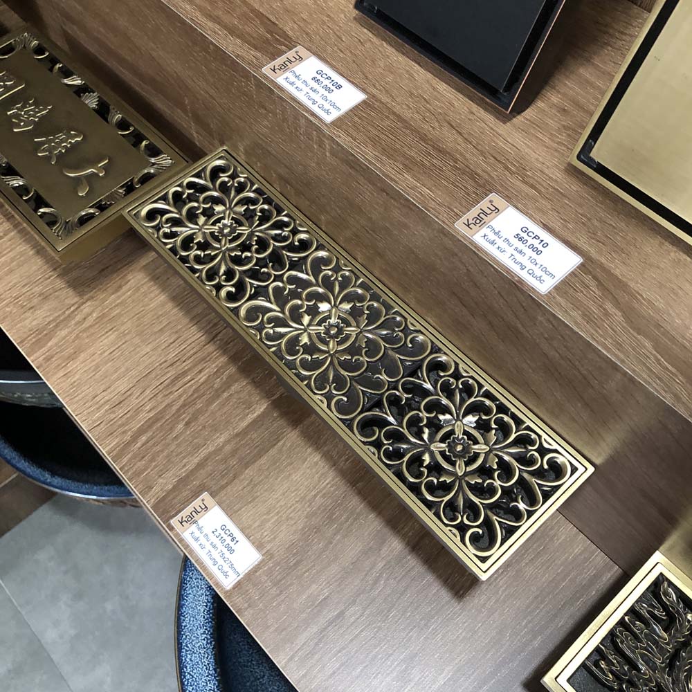 Phễu thu sàn bằng đồng Kanly GCP61