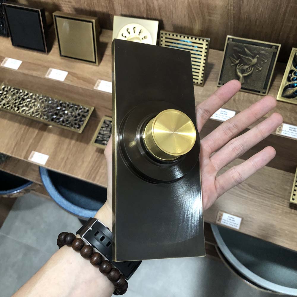 Phễu thoát sàn bằng đồng 8x20cm Kanly GCP83