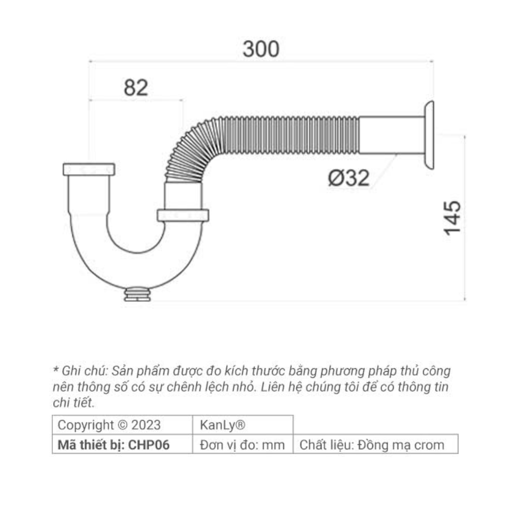 Ống thải chữ P Kanly CHP06