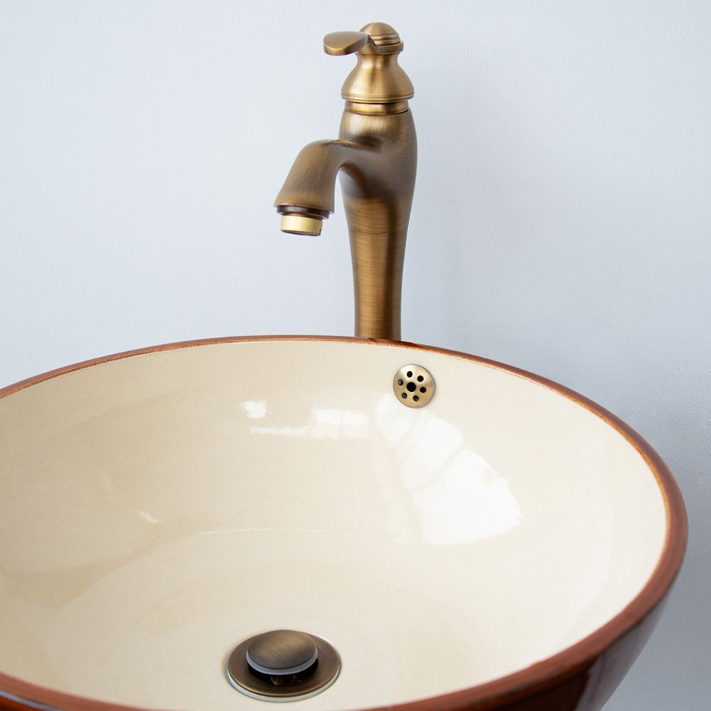 Đầu xả lavabo bằng đồng Kanly GCX03 (có lỗ xả tràn)