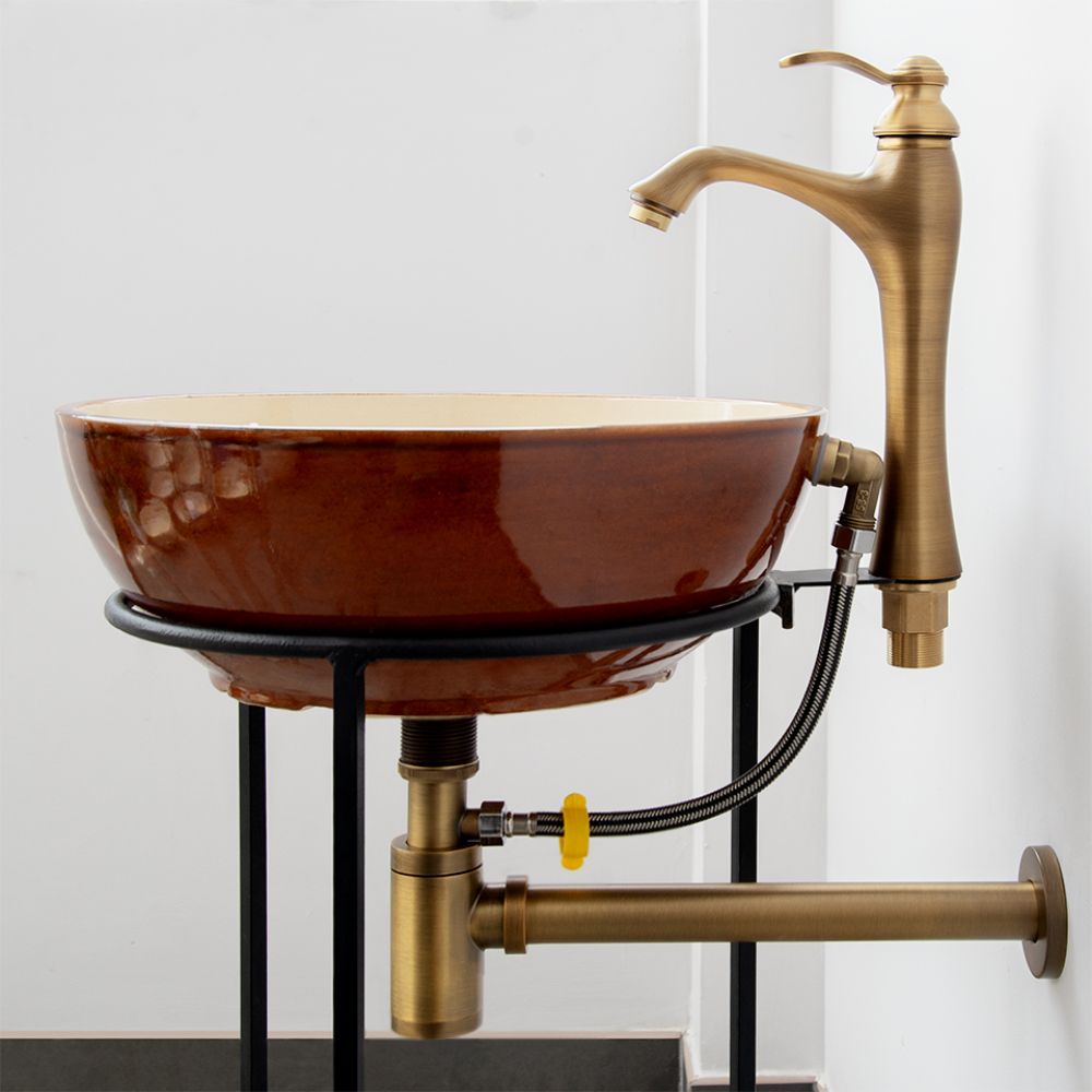 Đầu xả lavabo bằng đồng Kanly GCX03 (có lỗ xả tràn)