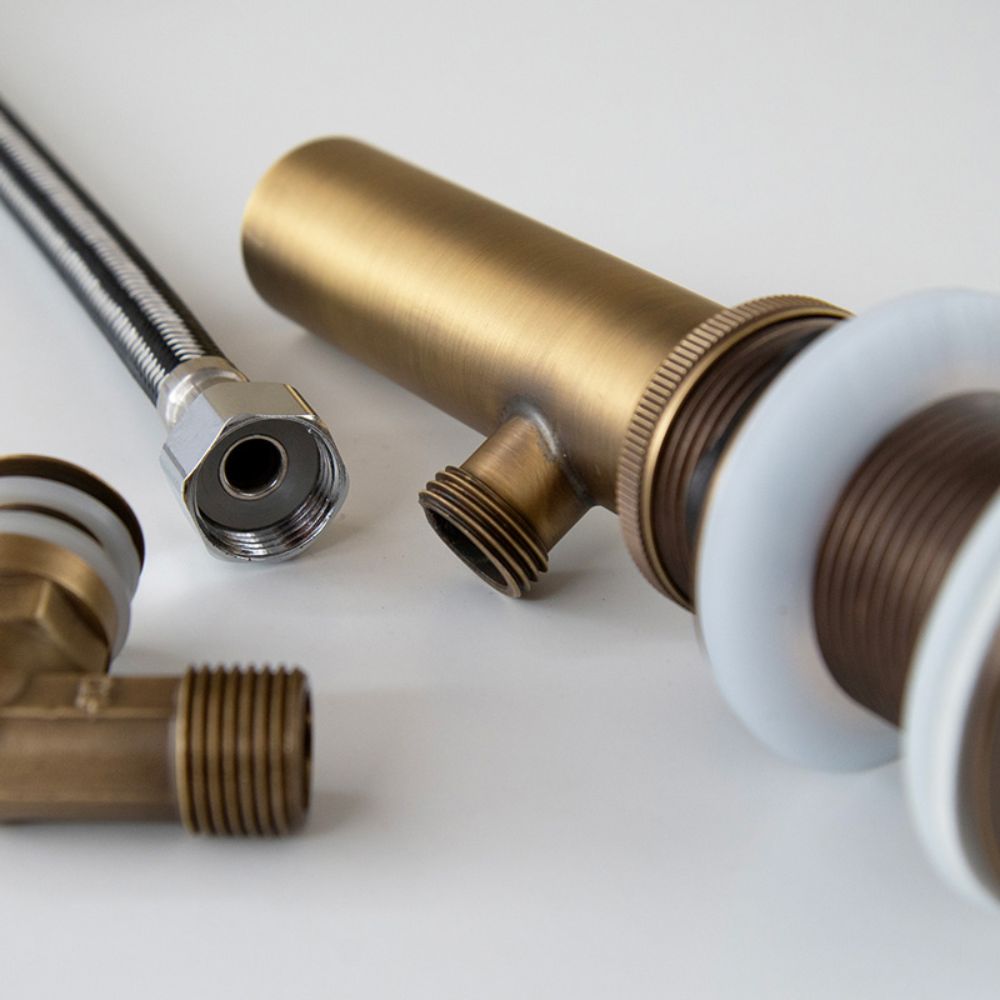 Đầu xả lavabo bằng đồng Kanly GCX03 (có lỗ xả tràn)