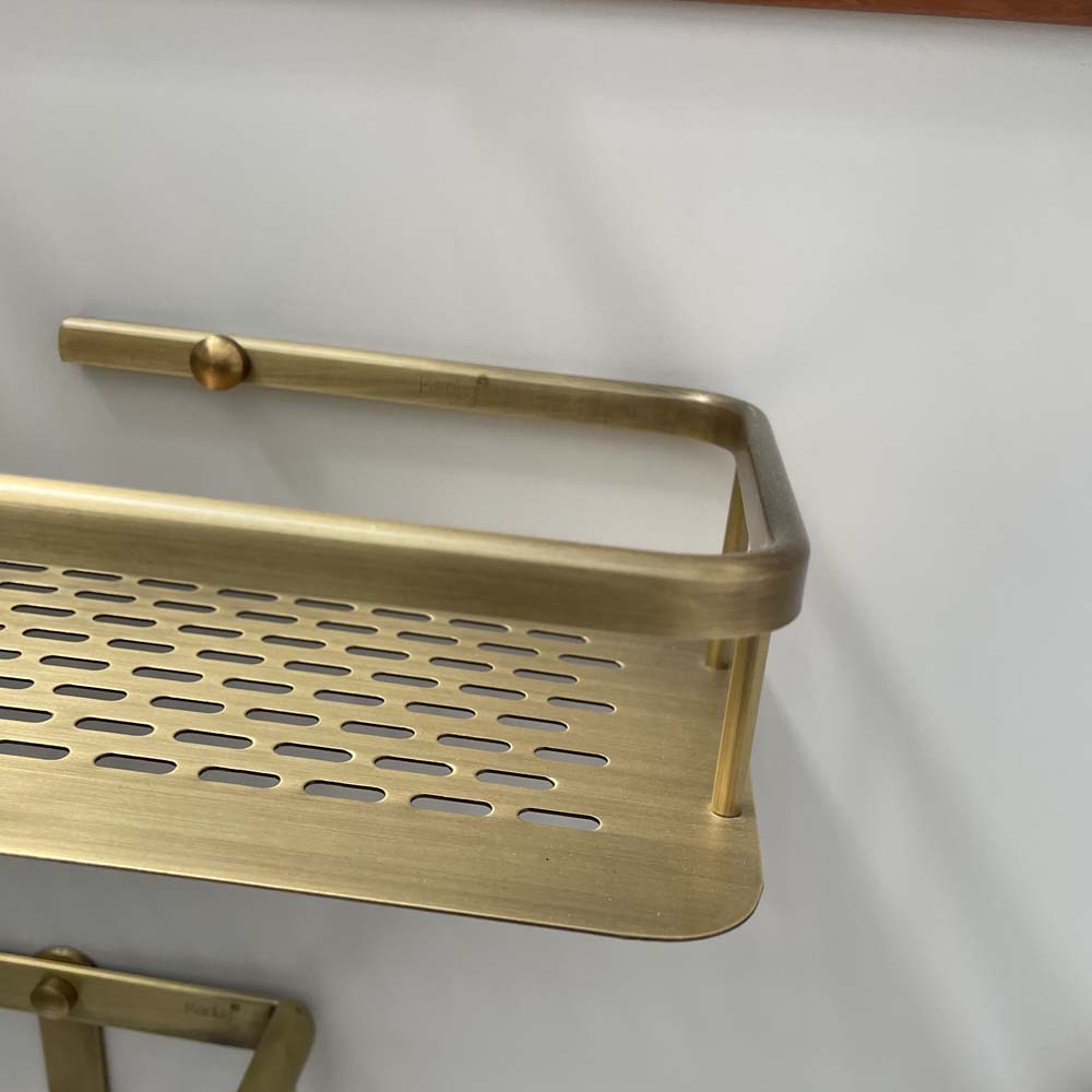 Kệ treo góc nhà tắm bằng đồng Kanly GCK30/30B