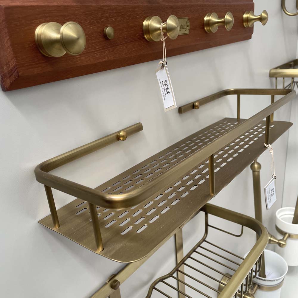 Kệ treo góc nhà tắm bằng đồng Kanly GCK30/30B