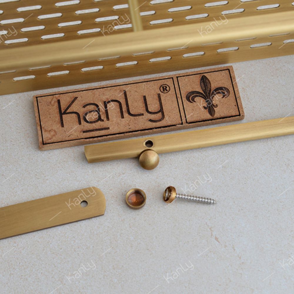 Kệ 2 tầng đựng đồ nhà tắm bằng đồng Kanly GCK30D