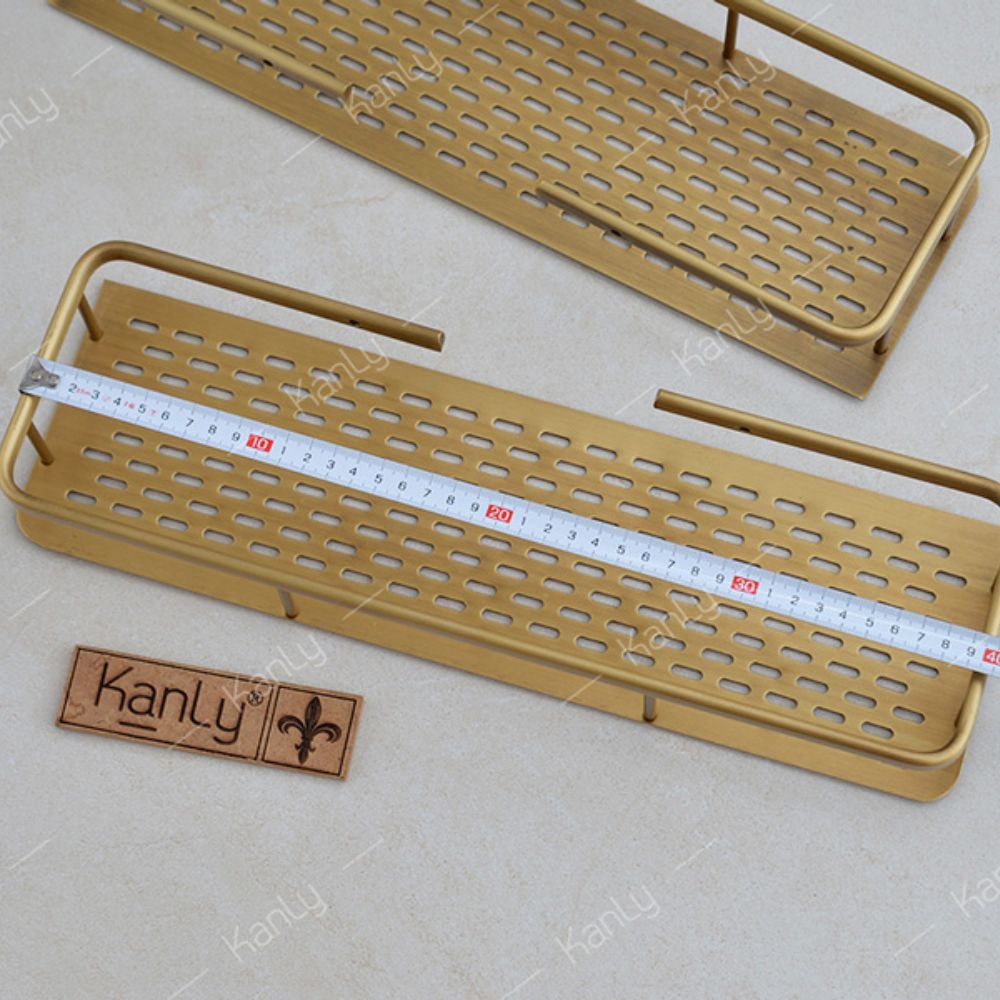 Kệ 2 tầng đựng đồ nhà tắm bằng đồng Kanly GCK30D