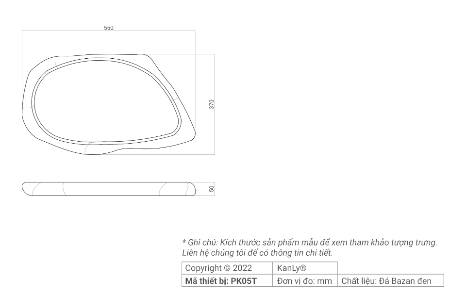 Khay đựng vật dụng bằng đá tự nhiên Kanly PK05T