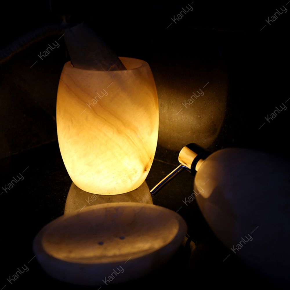 Bộ lọ đựng phòng tắm Kanly bằng đá onyx PK12