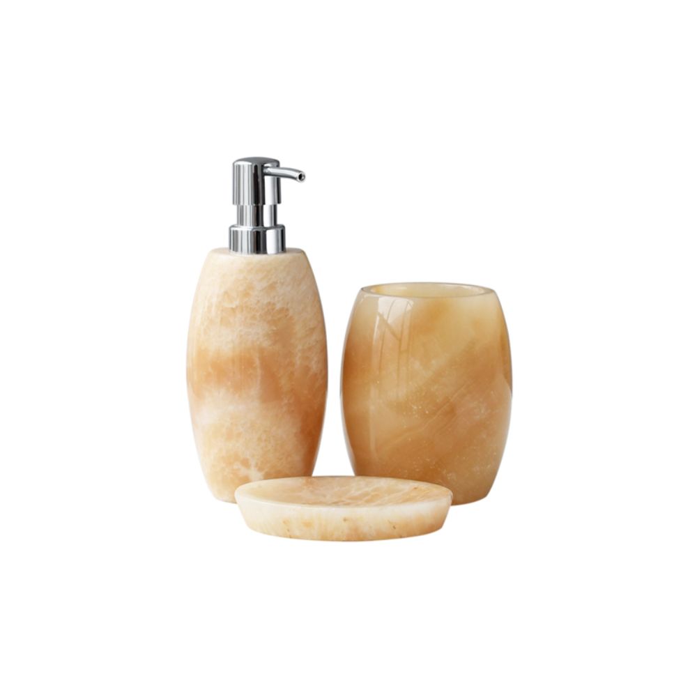 Bộ lọ đựng phòng tắm Kanly bằng đá onyx PK12
