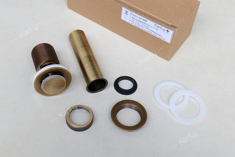 Đầu xả bằng đồng (có xả tràn) Kanly GCX02