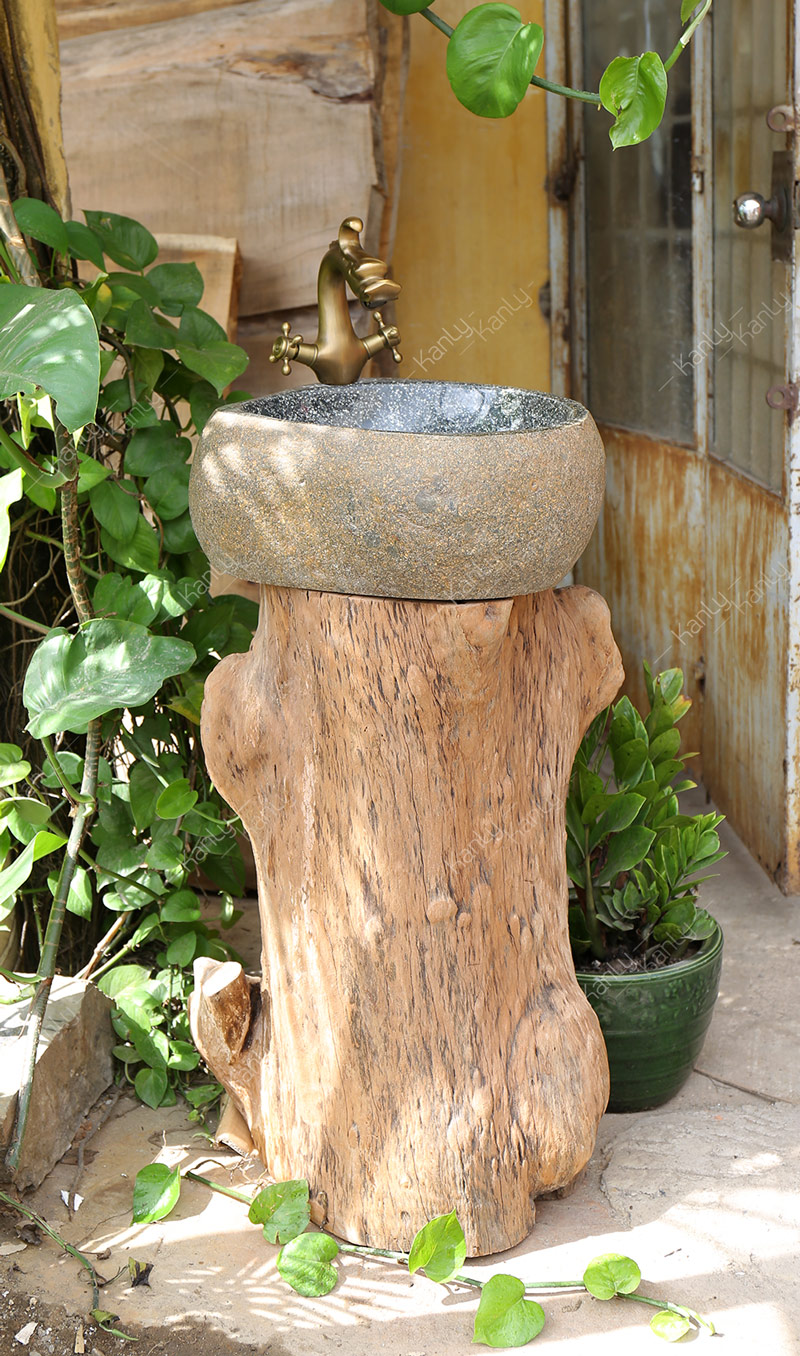 Đôn gỗ nguyên khối tự nhiên Kanly TW01V