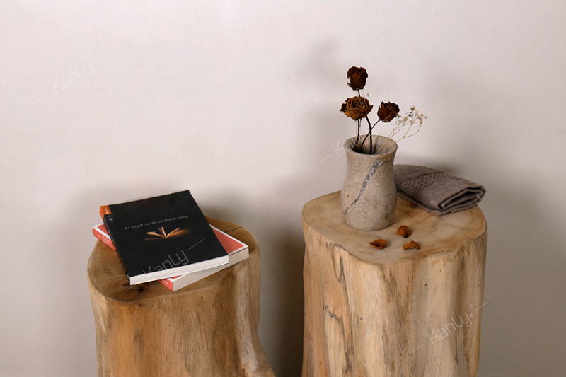 Đôn gỗ nguyên khối tự nhiên Kanly TW01V