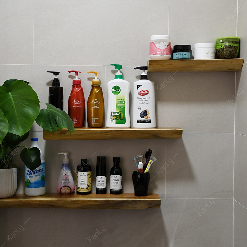 Bộ kệ trang trí treo tường bằng gỗ Kanly WT01