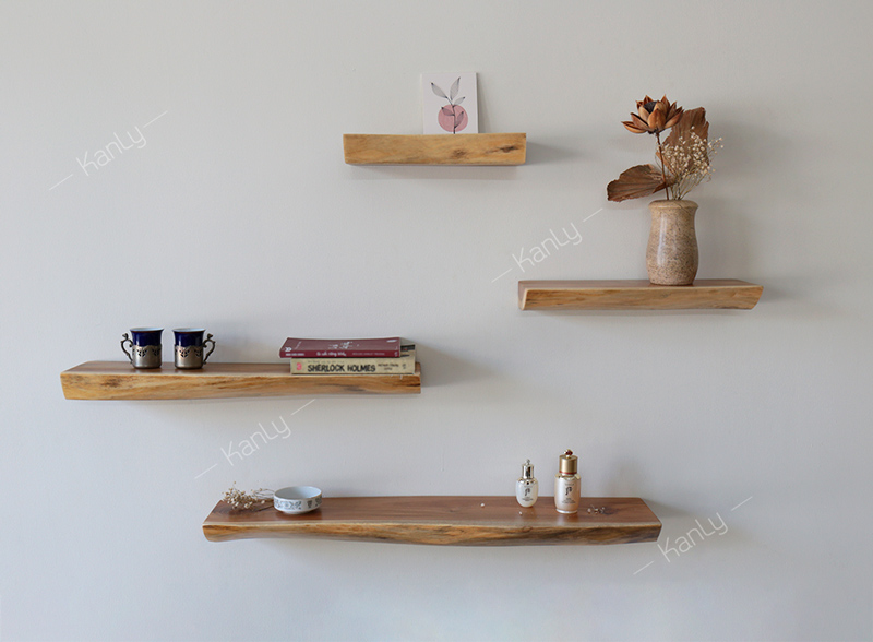 Bộ kệ trang trí treo tường bằng gỗ Kanly WT01