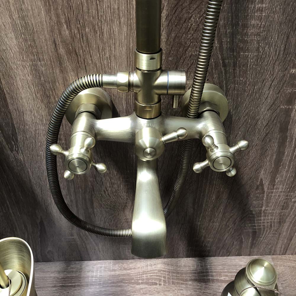 Bộ sen tắm cây đứng nóng lạnh bằng đồng Kanly GCS05