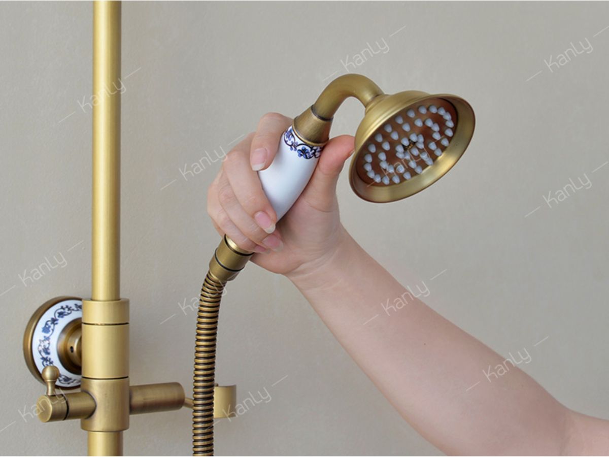 Sen cây tắm đứng nóng lạnh bằng đồng Kanly GCS19