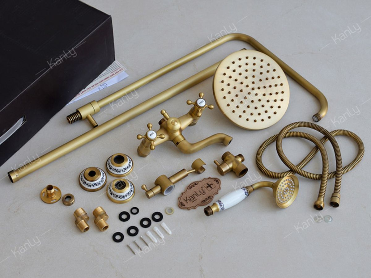 Sen cây tắm đứng nóng lạnh bằng đồng Kanly GCS19