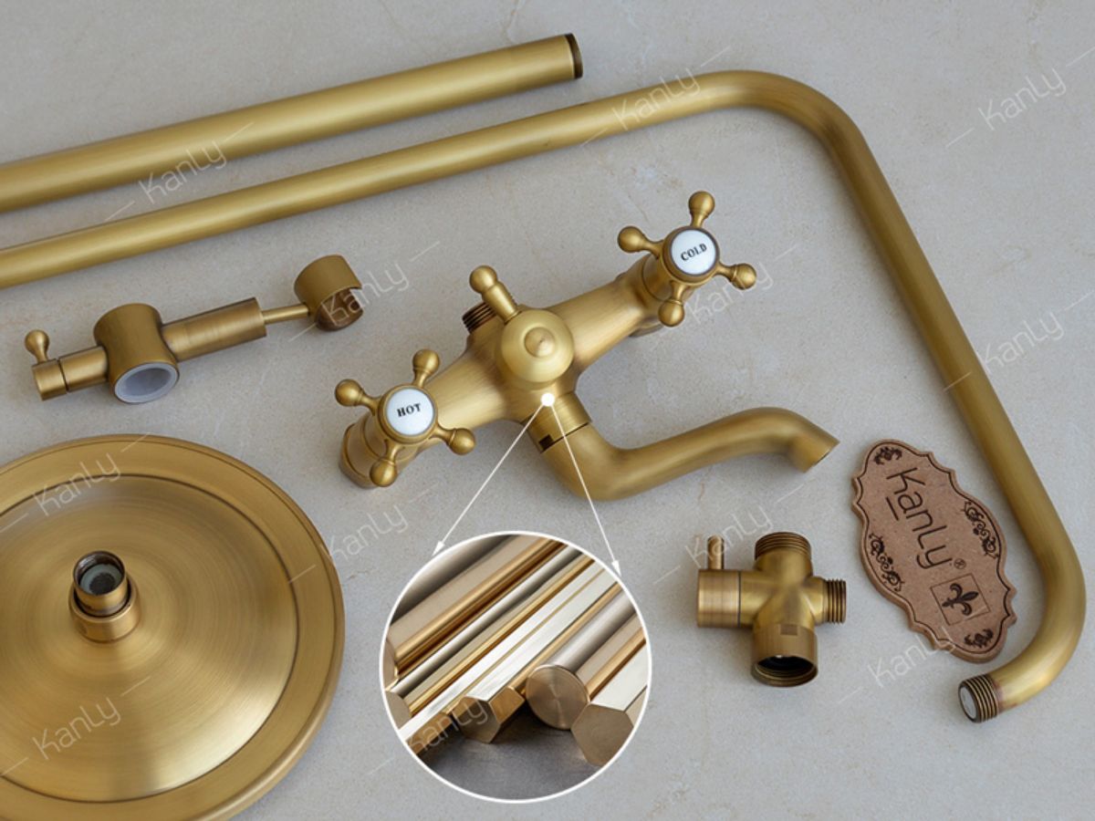 Sen cây tắm đứng nóng lạnh bằng đồng Kanly GCS19