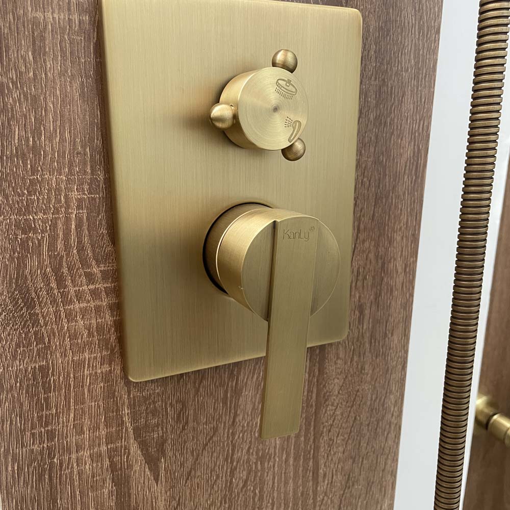 Bộ sen tắm âm tường nóng lạnh bằng đồng Kanly GCS75