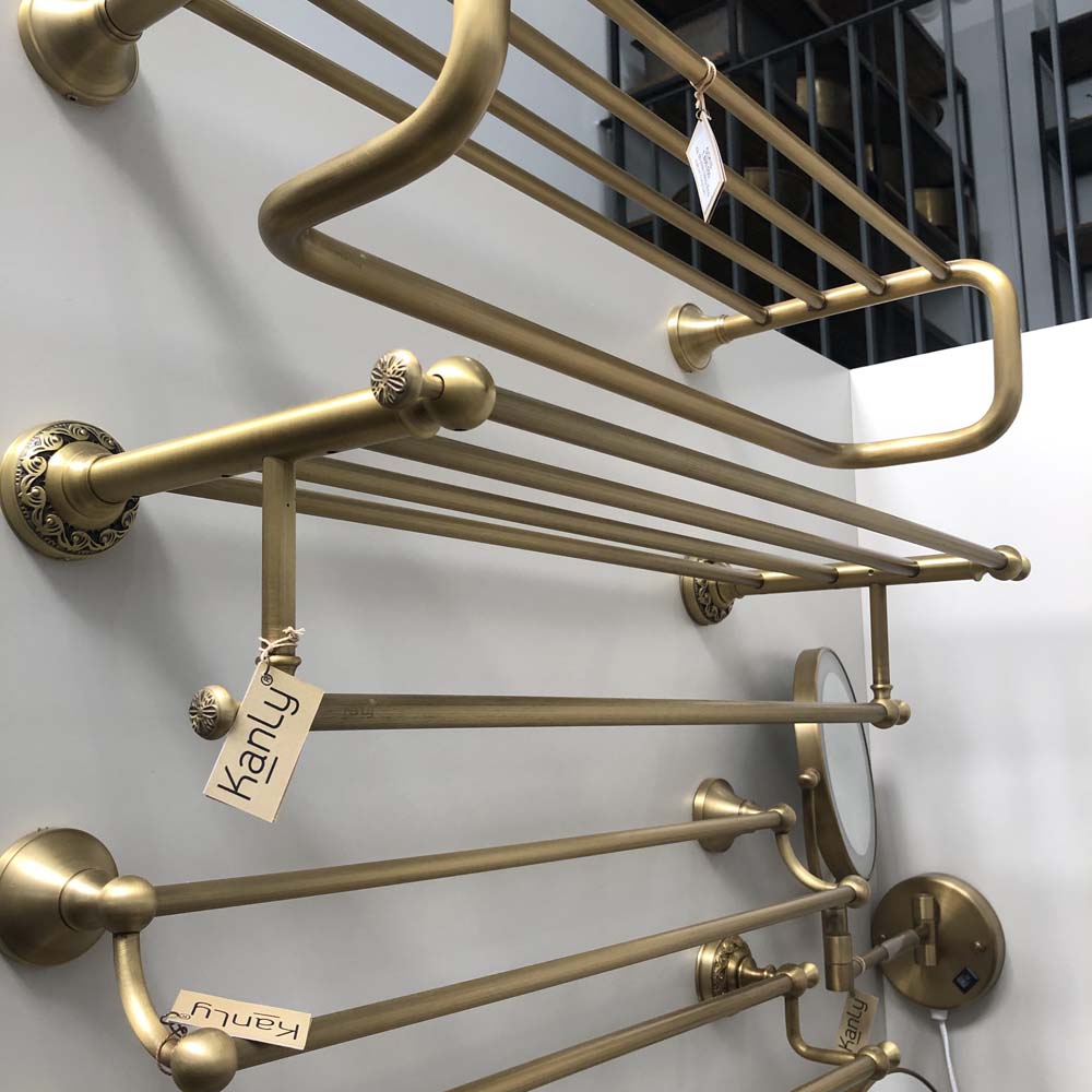 Thanh treo khăn đôi bằng đồng Kanly GCH13