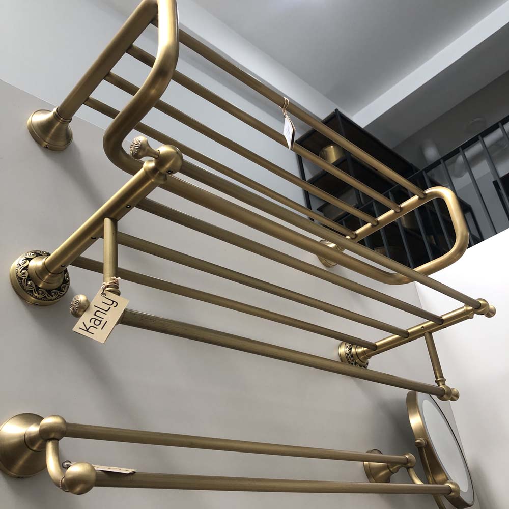 Thanh treo khăn đôi bằng đồng Kanly GCH13