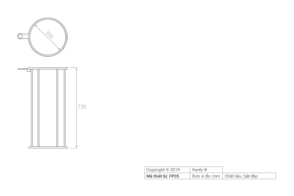 Khung sắt đỡ lavabo Kanly FP05
