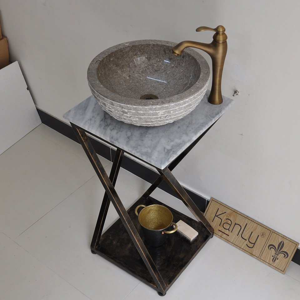 Bàn đặt chậu lavabo mặt đá Kanly FP07
