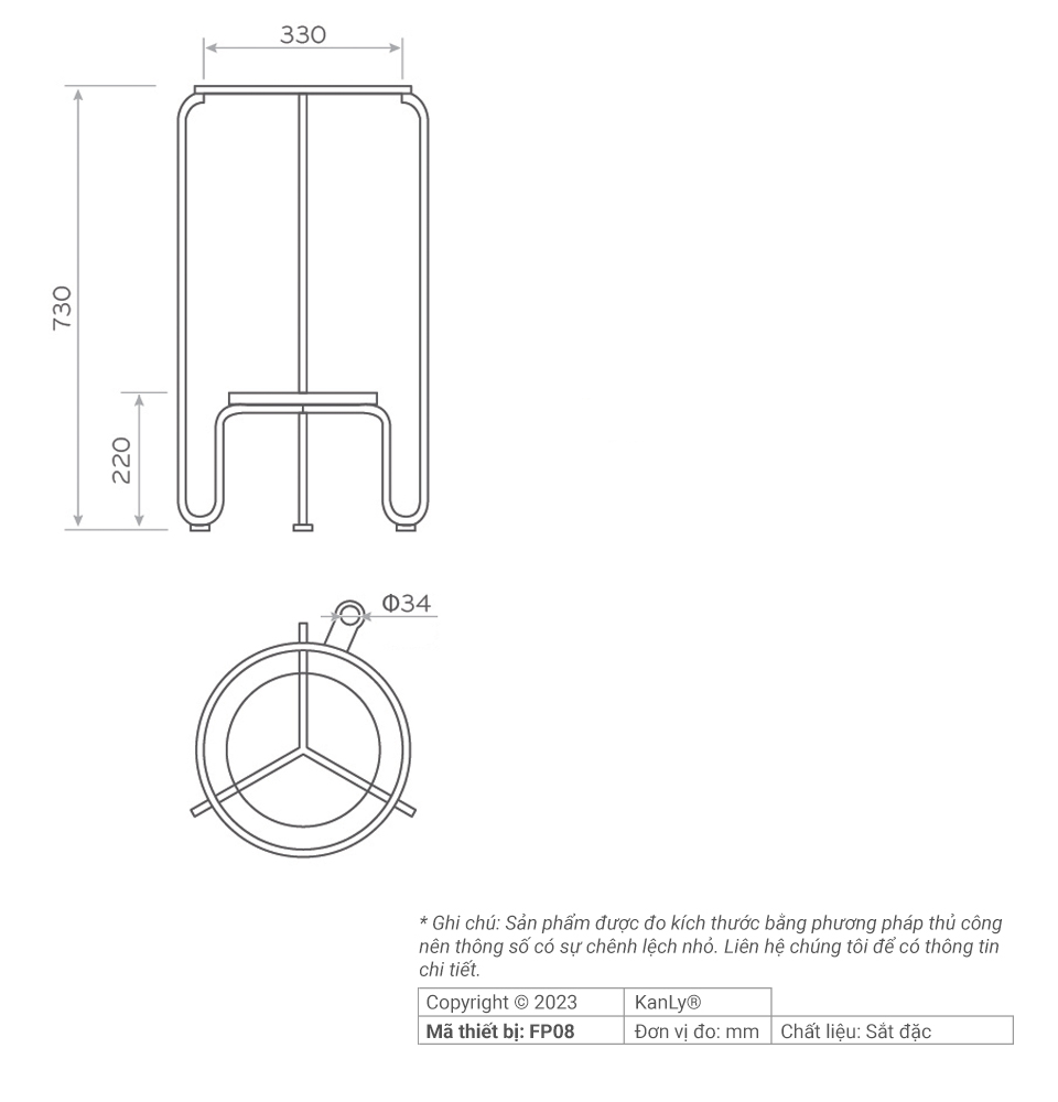 Khung sắt để lavabo Kanly FP08