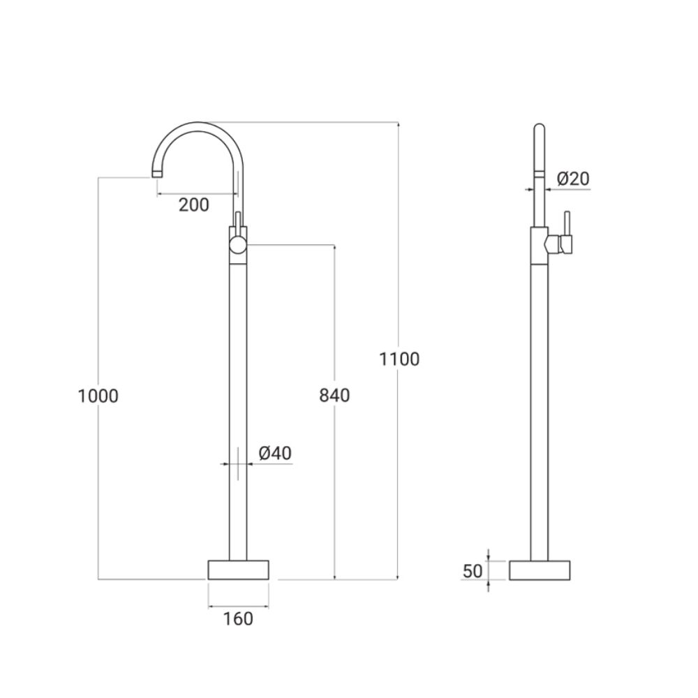 Sen tắm đặt sàn nóng lạnh bằng đồng Kanly CHAH6