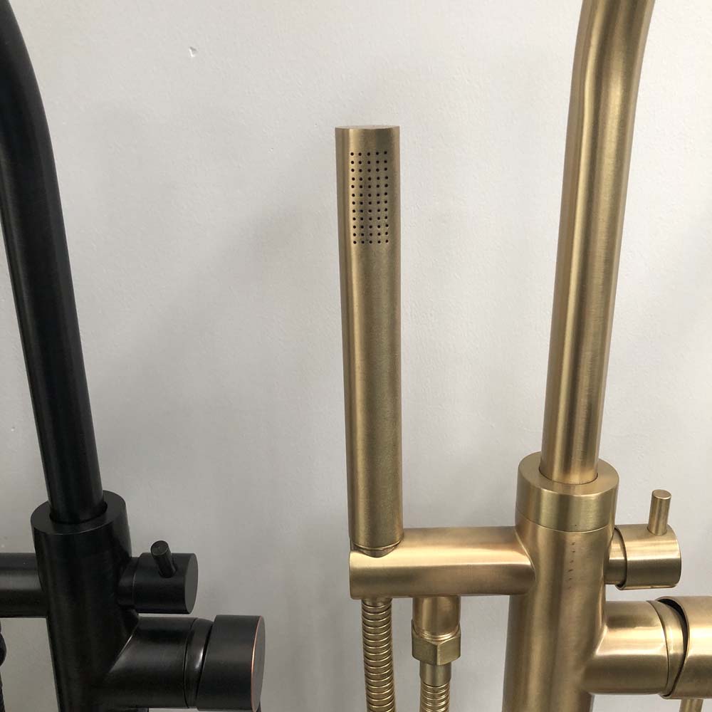 Bộ sen tắm đặt sàn nóng lạnh bằng đồng Kanly GCS06