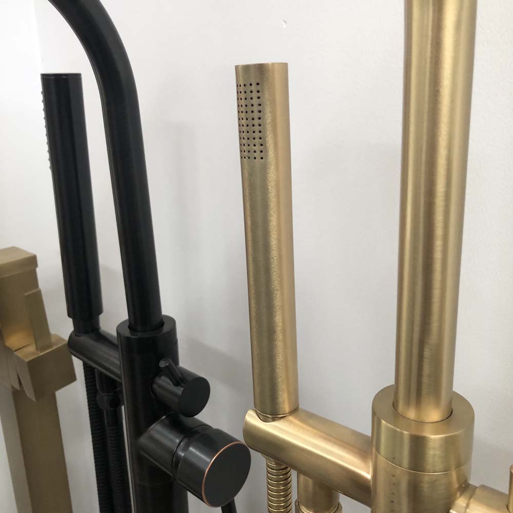 Bộ sen tắm đặt sàn nóng lạnh bằng đồng Kanly GCS06