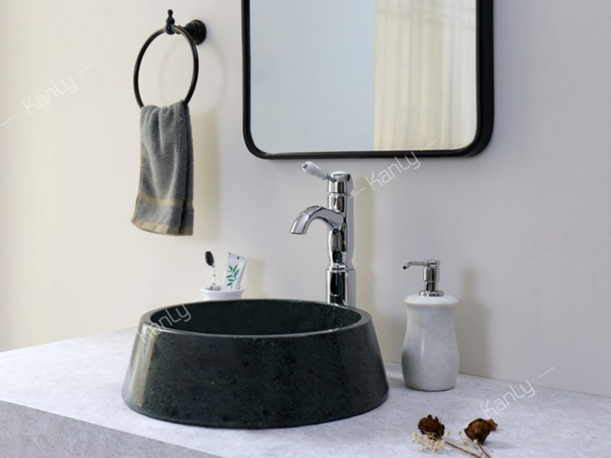 Vòi chậu lavabo nóng lạnh bằng đồng Kanly CHA09