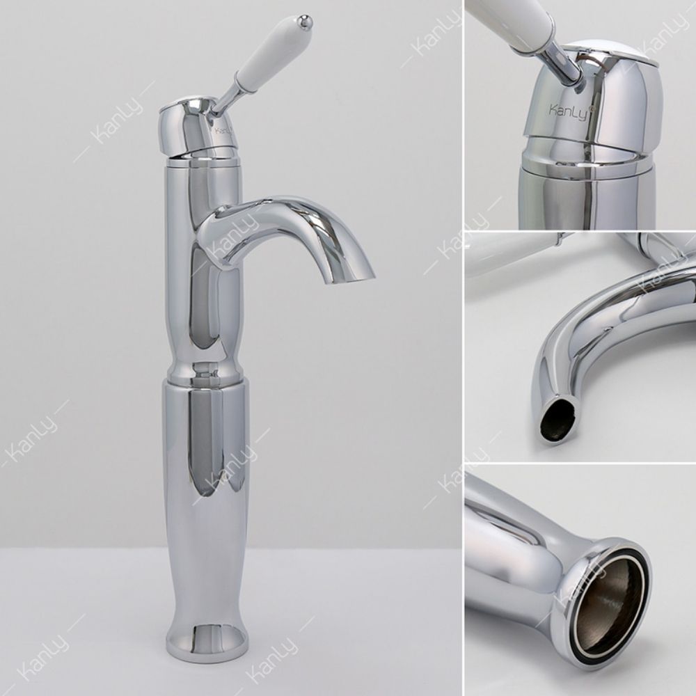 Vòi chậu lavabo nóng lạnh bằng đồng Kanly CHA09