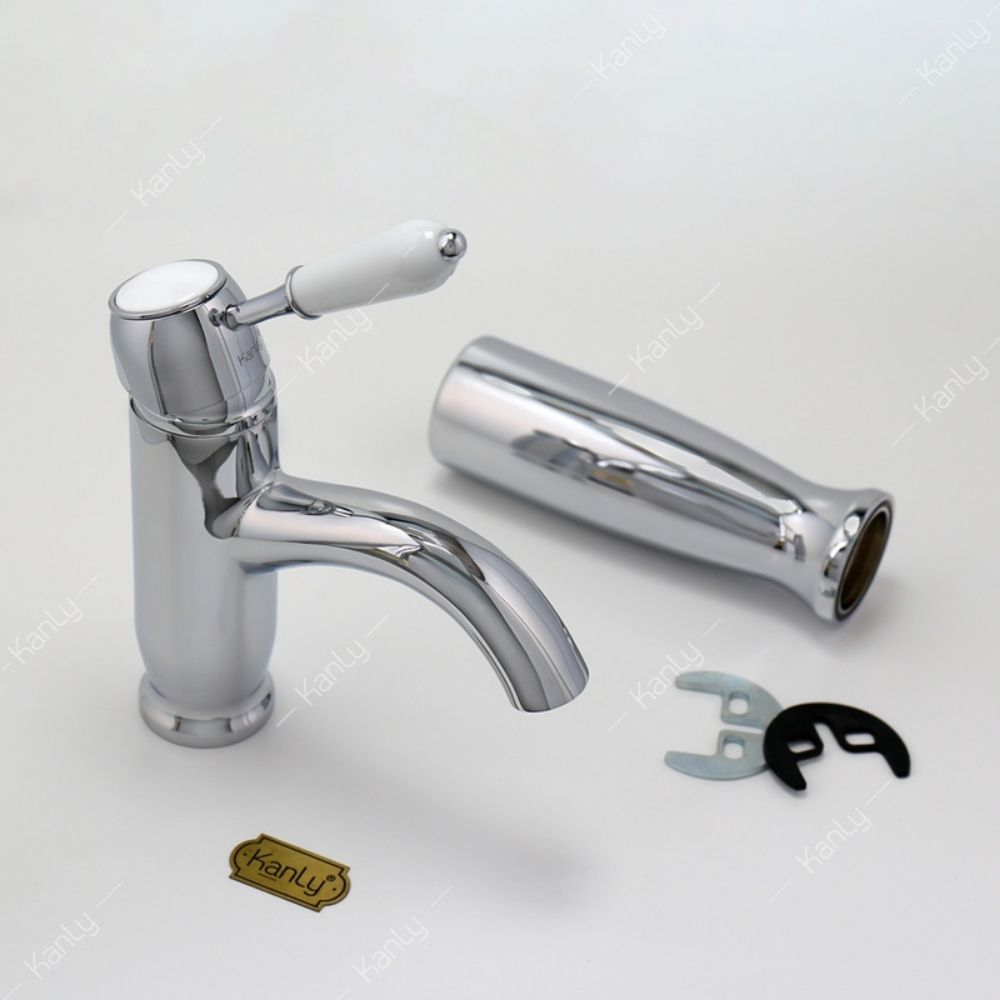 Vòi chậu lavabo nóng lạnh bằng đồng Kanly CHA09