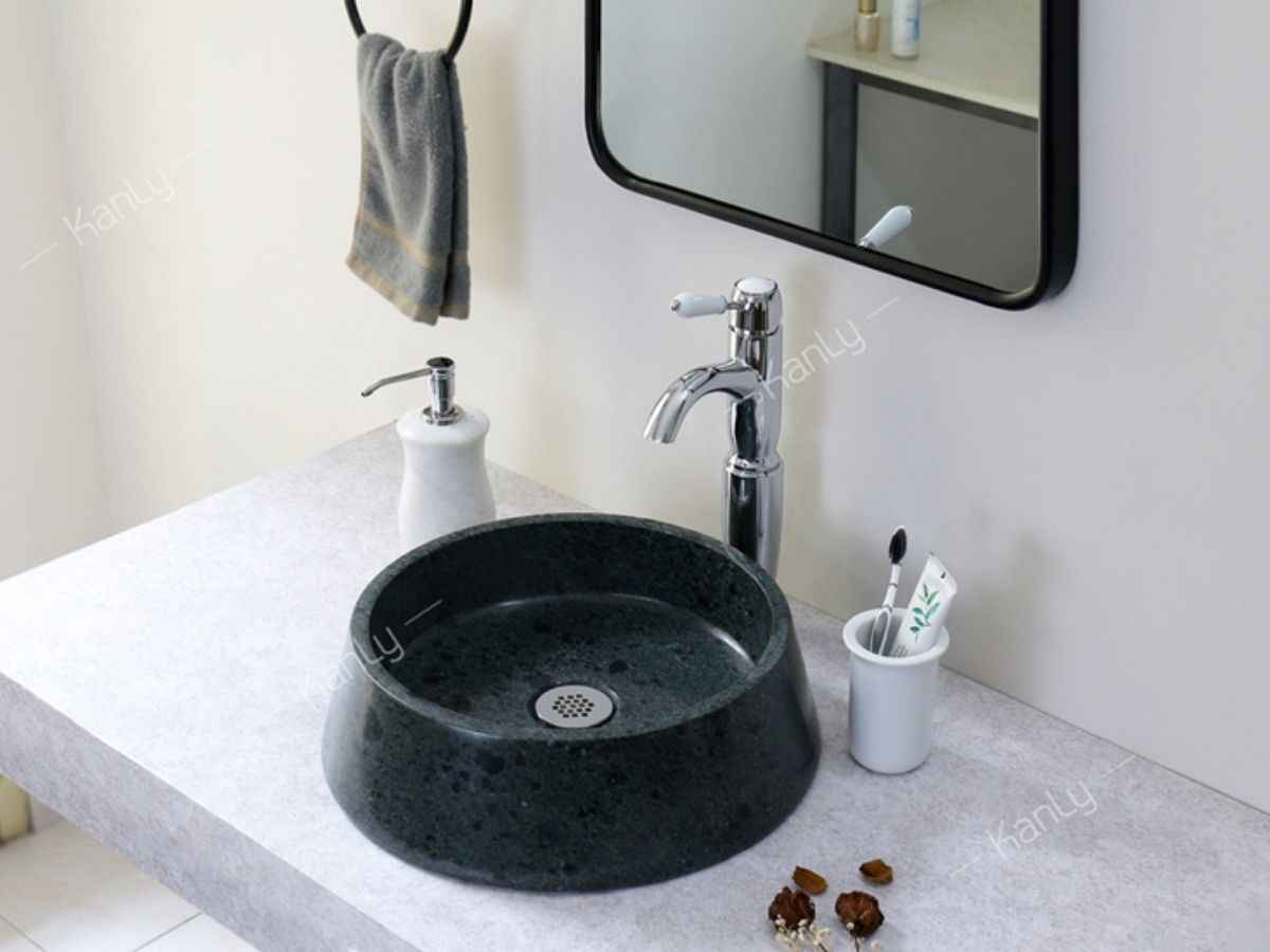 Vòi chậu lavabo nóng lạnh bằng đồng Kanly CHA09