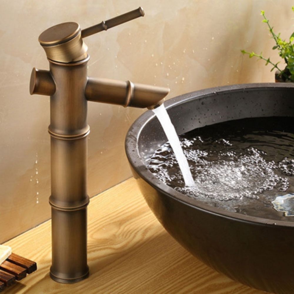 Vòi chậu lavabo nóng lạnh bằng đồng Kanly GCA02