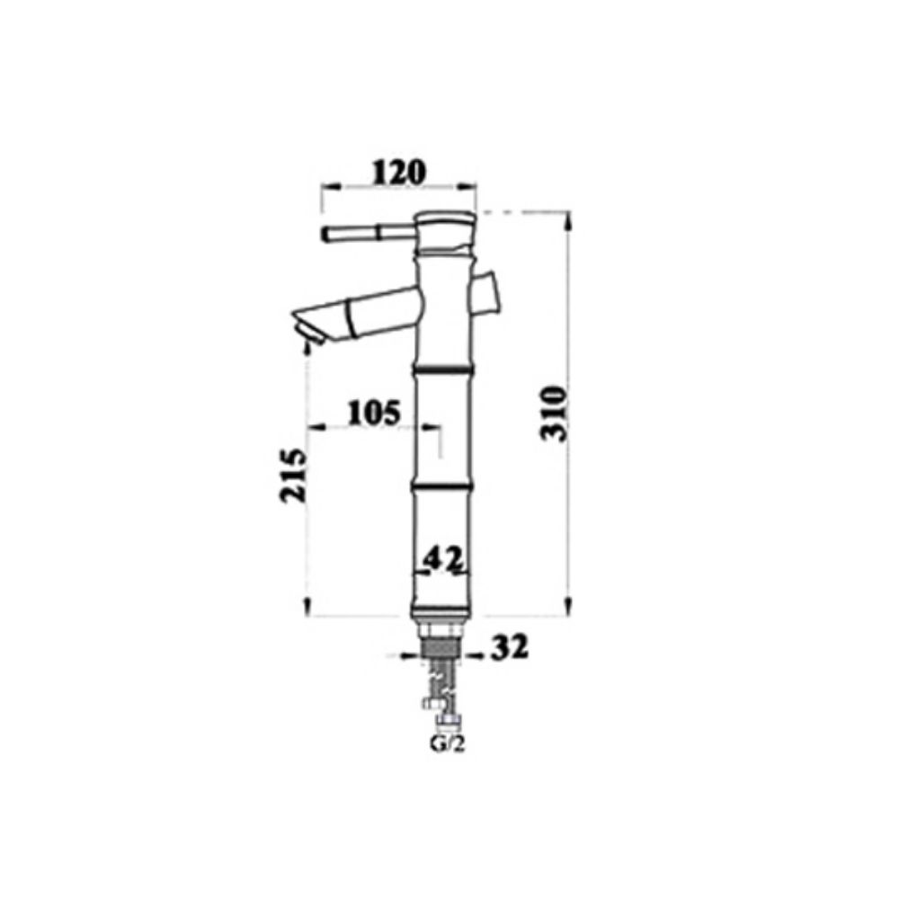 Vòi chậu lavabo nóng lạnh bằng đồng Kanly GCA02