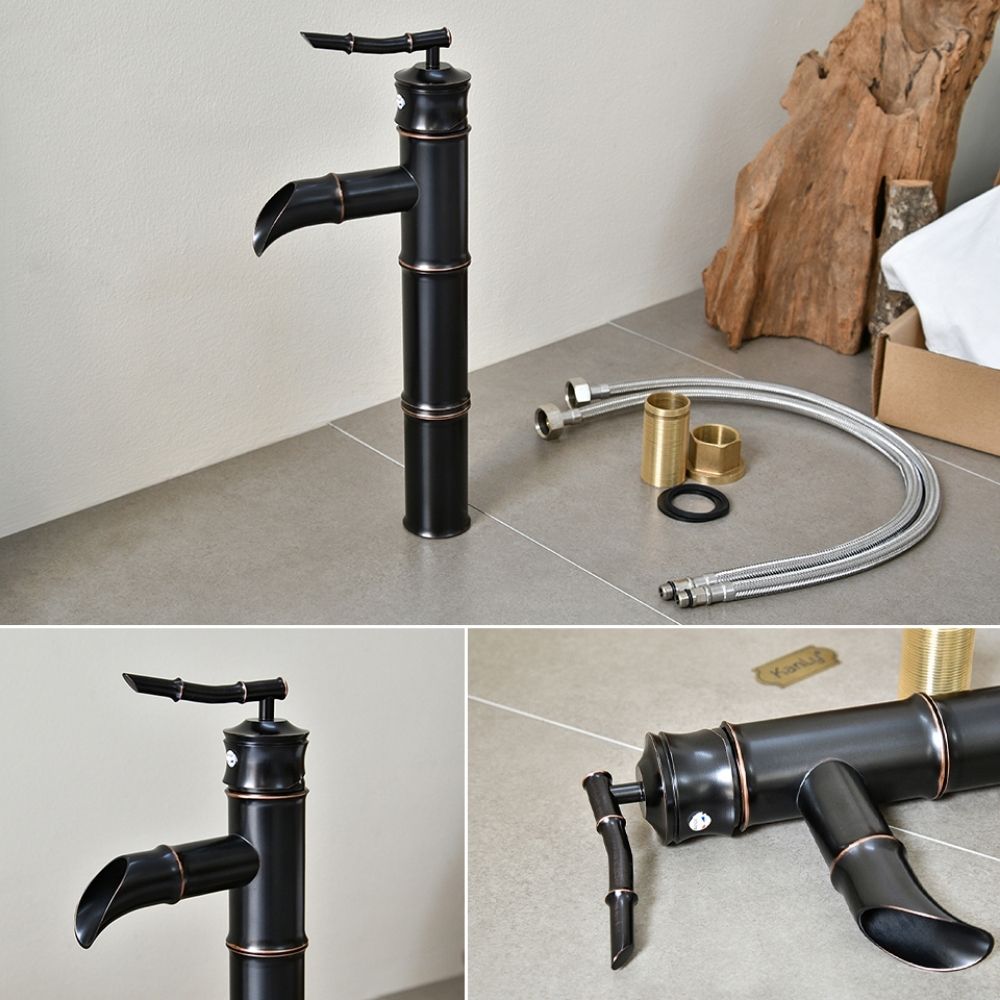 Vòi chậu lavabo nóng lạnh bằng đồng Kanly GCA02B