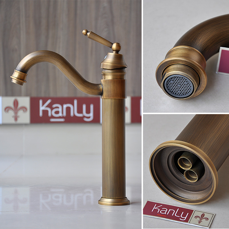 Vòi lavabo thân cao bằng đồng Kanly GCA03