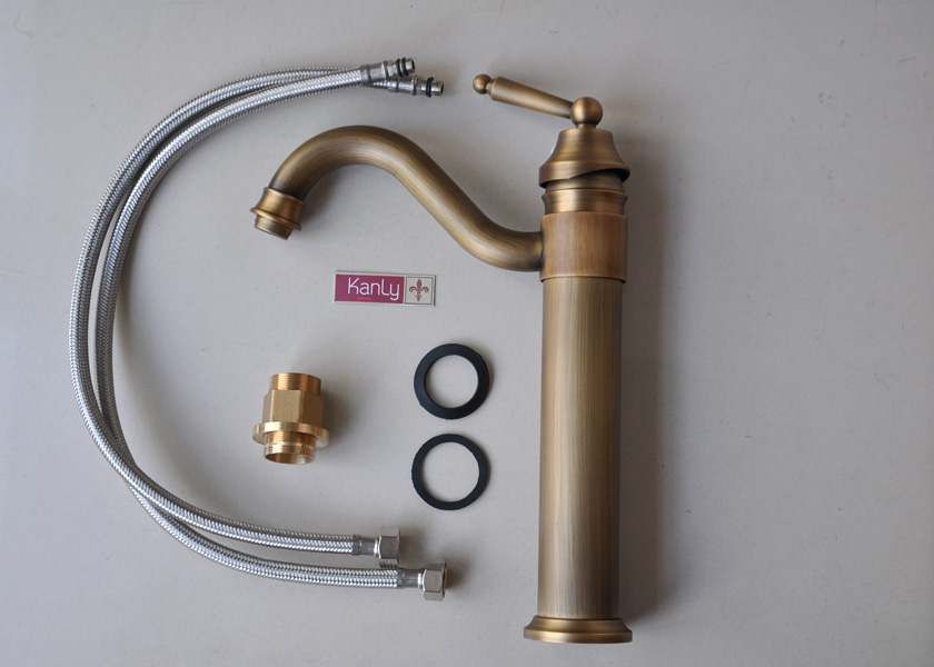 Vòi lavabo thân cao bằng đồng Kanly GCA03