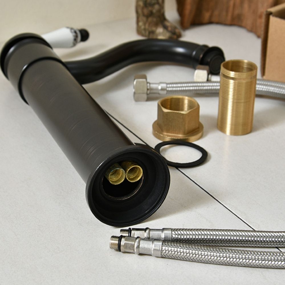 Vòi lavabo thân cao bằng đồng Kanly GCA03B