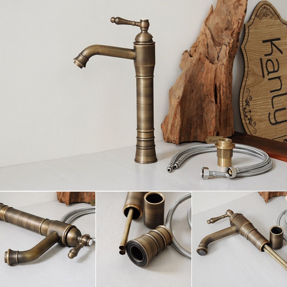 Vòi chậu lavabo nóng lạnh bằng đồng Kanly GCA13