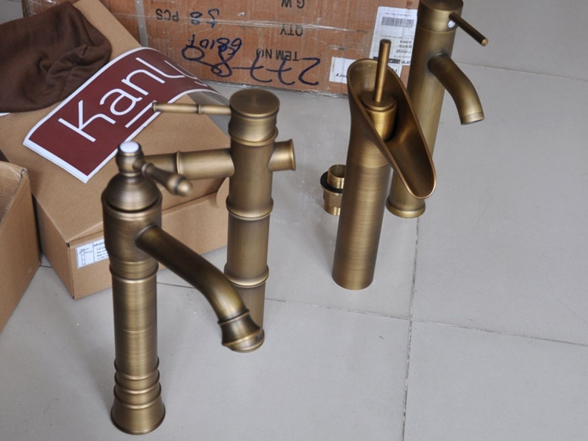 Vòi chậu lavabo nóng lạnh bằng đồng Kanly GCA13